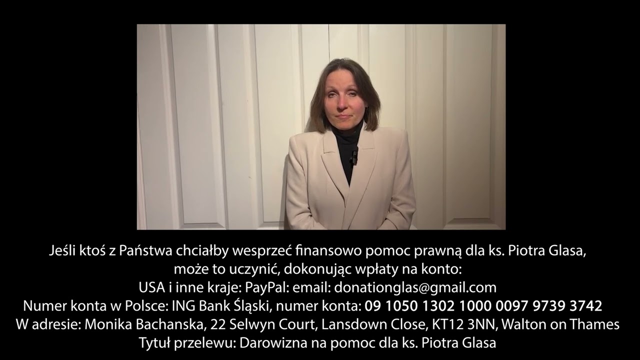 Oficjalna informacja o stanie sprawy ks. Piotra Glasa (marzec 2026 r.)