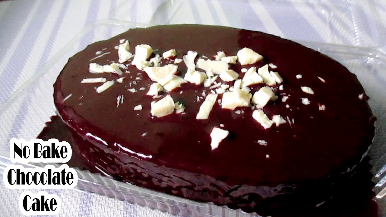 No Bake Chocolate Cake Recipe With Chocolate Sauce | No Bake Chocolate Cake without Oven