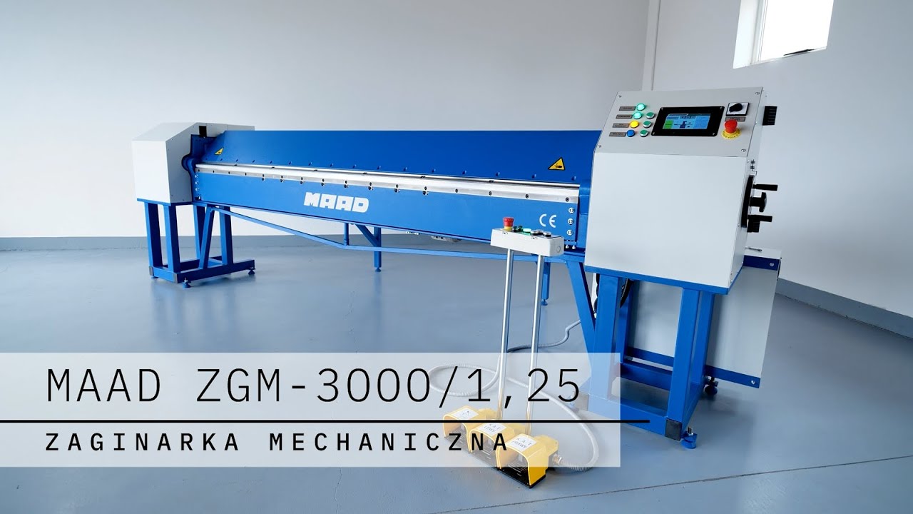 Zaginarka mechaniczna MAAD ZGM-3000/1.25 + tylni zderzak oporowy CNC