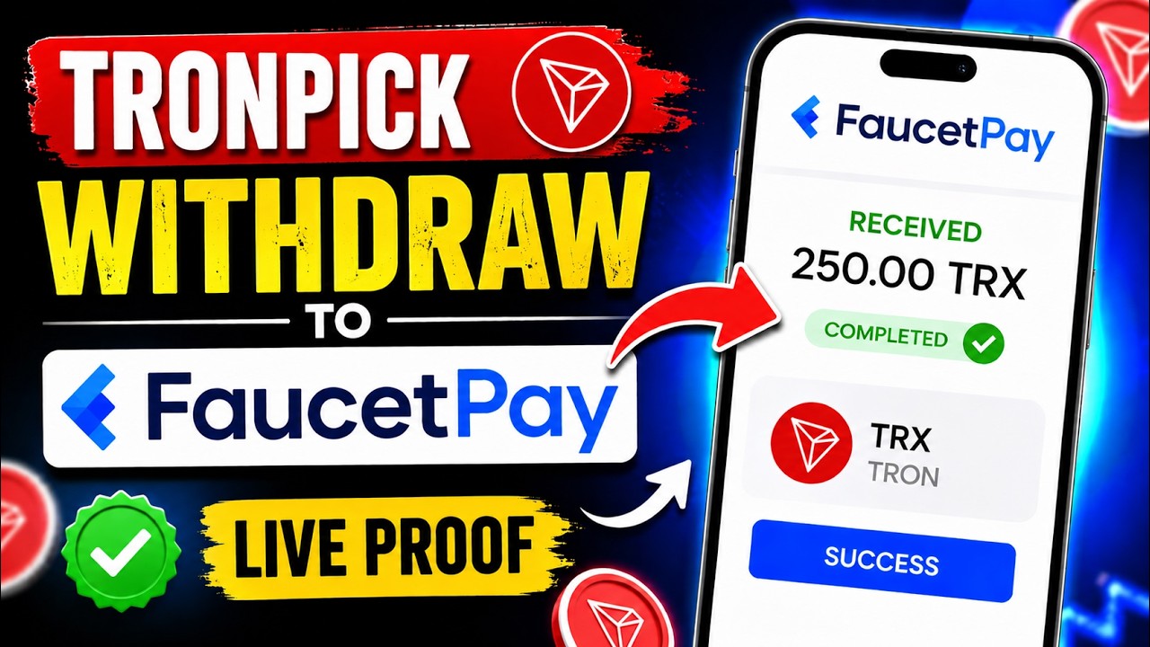 Tronpick to FaucetPay Withdrawal Tutorial | TRX Payment Received