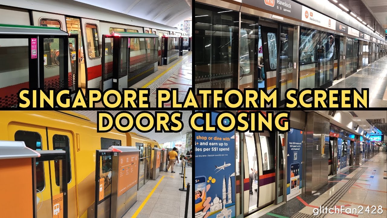 Train & Monorail Platform Screen Doors Closing Compilation, Singapore 2022