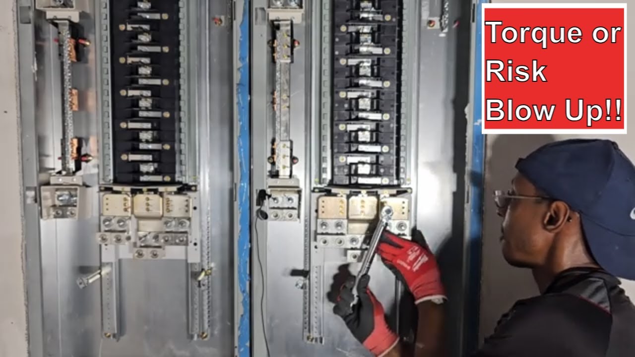 Install 3 Phase 400amp Circuit Breaker Install & Torque Feeder Lugs