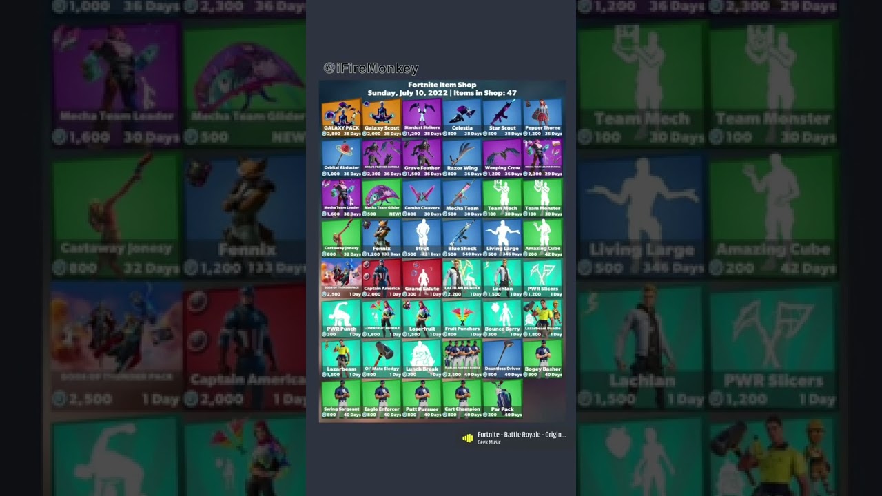 Fortnite item shop July 10 2022 #fortnite #itemshop