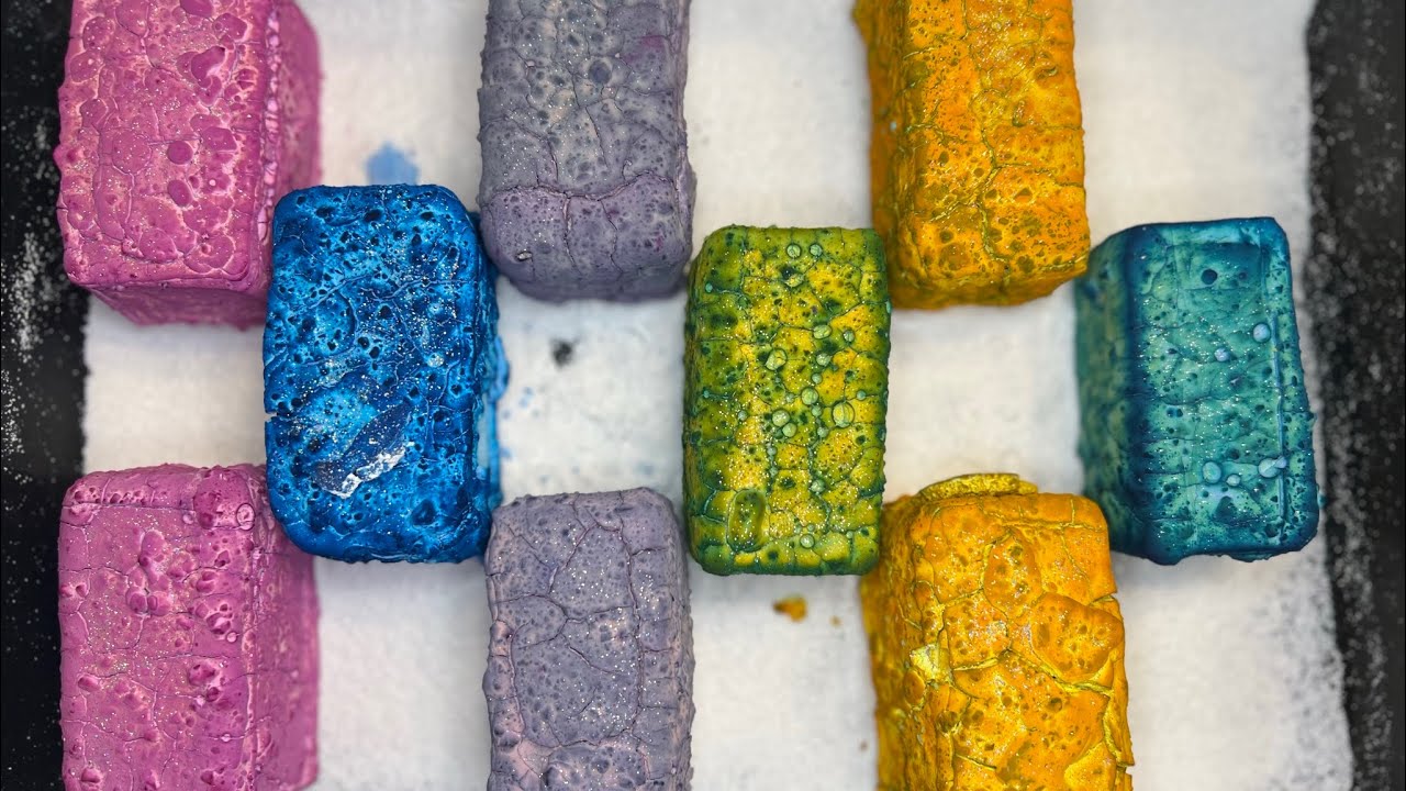 ASMR // PASTED HALF BLOCKS // GYM CHALK CRUSH // SATISFYING VIDEOS // SLEEP AID