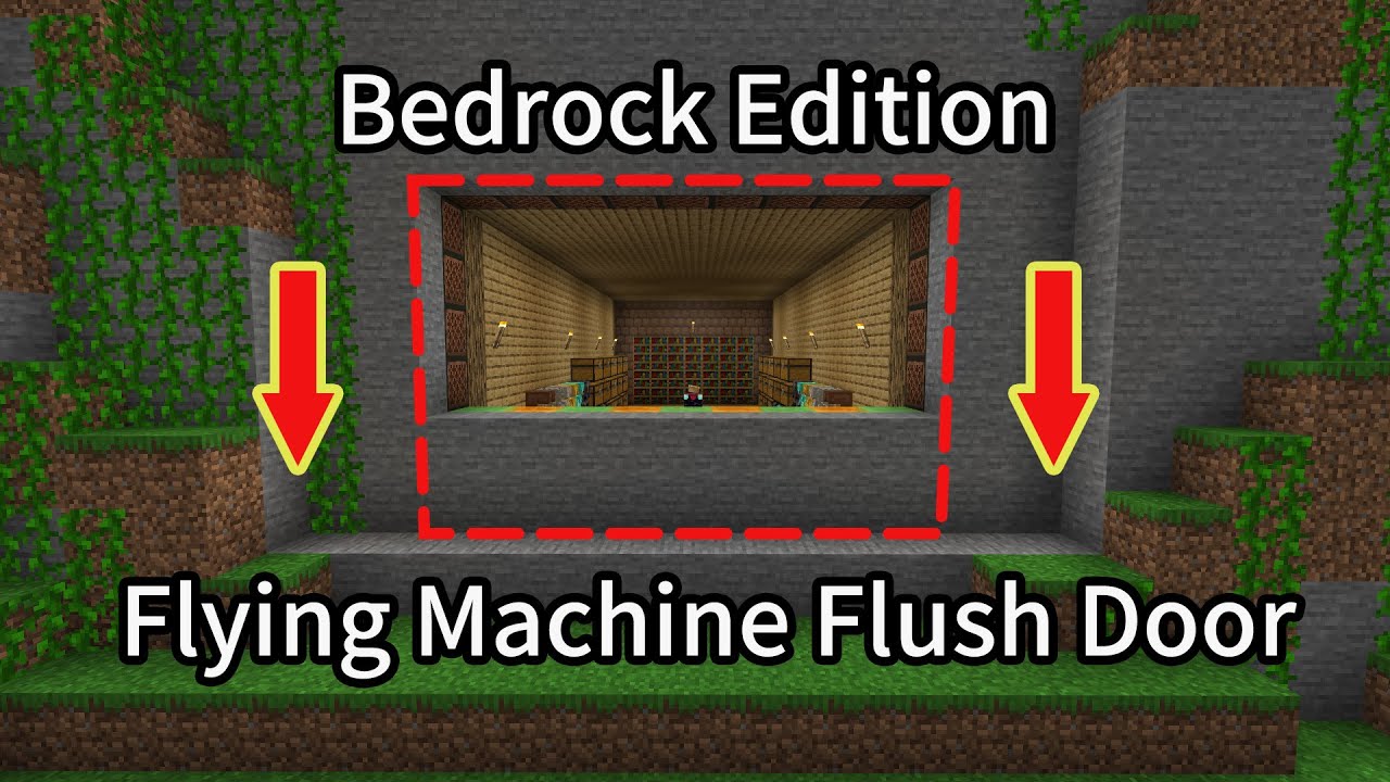 [Tutorial]6 High Flying Machine Flush Door For Minecraft Bedrock