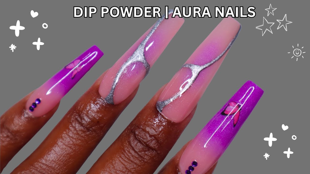 HOW TO OMBRE WITH DIP POWDER | AURA NAILS | TEMU DIP POWDERS