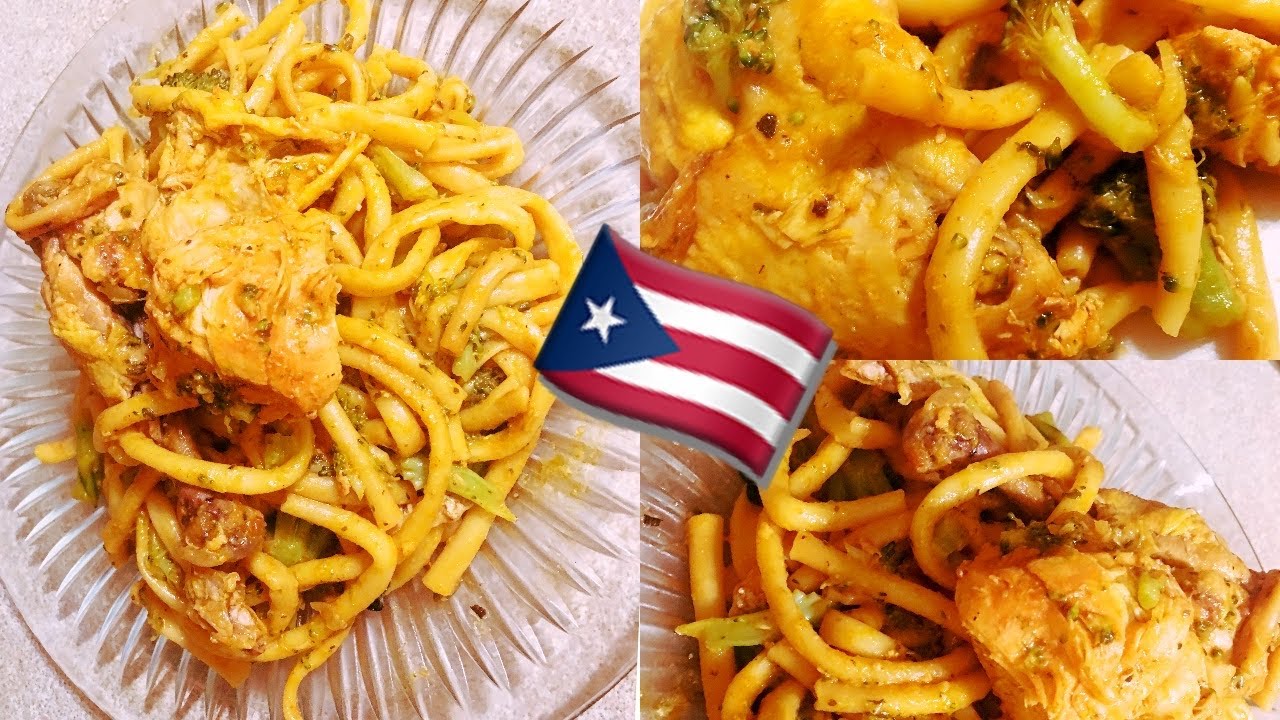Спагетти с курицей в стиле Борикуа | Espaguetis con Pollo | ШАГ ЗА ШАГОМ |
