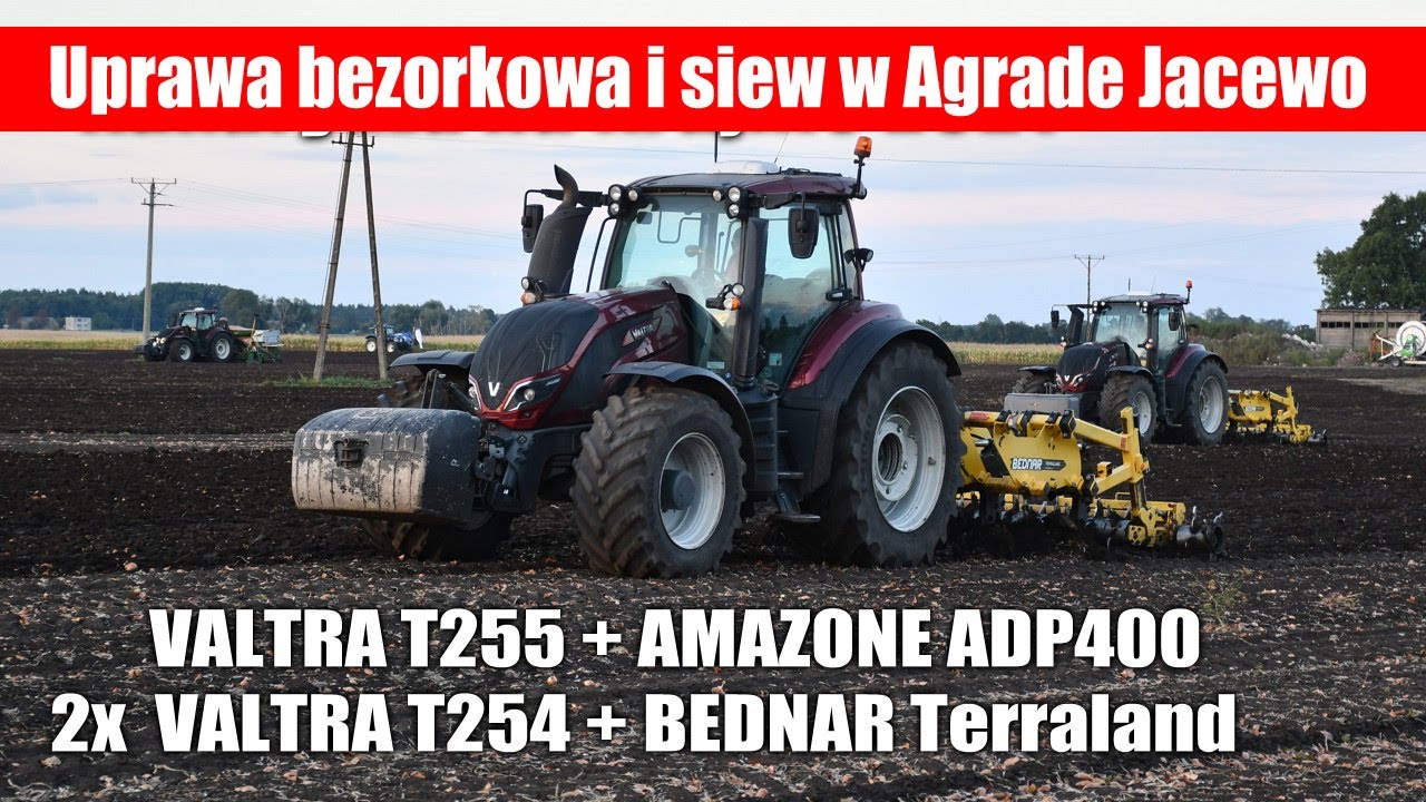 3x VALTRA T w uprawie bezorkowej i siewie – Agrade Jacewo
