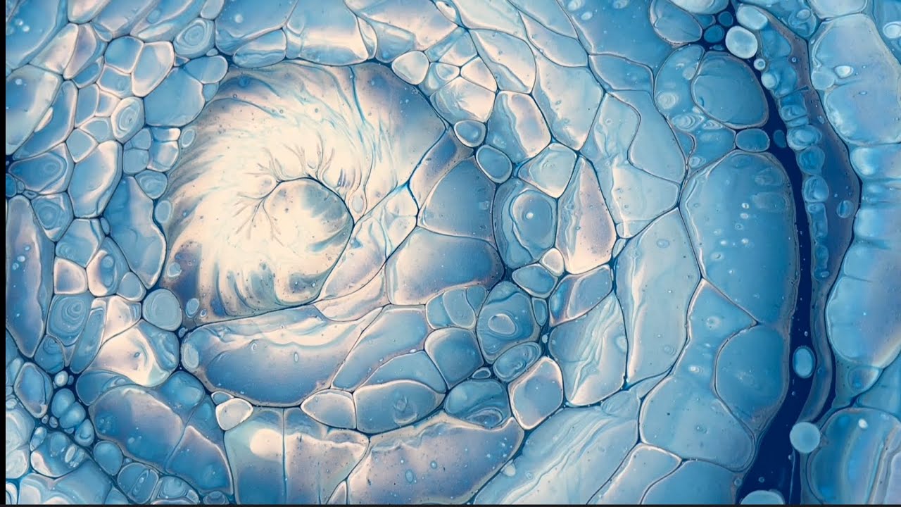 (463) Cloudy Fibonacci Spinning Straight Pour - Spiral Vortex -  Fluid Acrylic Paint Pouring