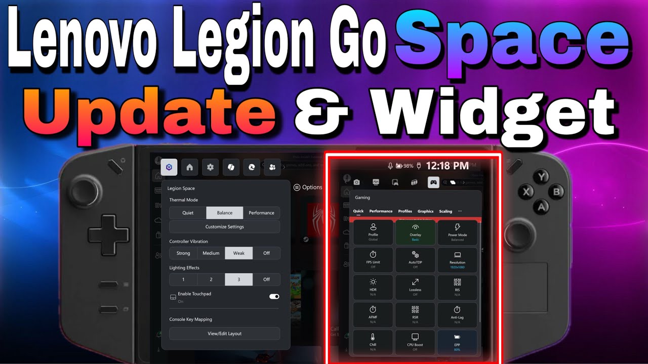 Обновление Legion Go Space | Замена выпадающего меню Legion Space