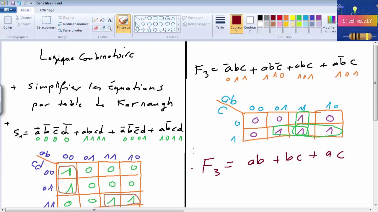 logique combinatoire : simplification par table de karnaugh  darija