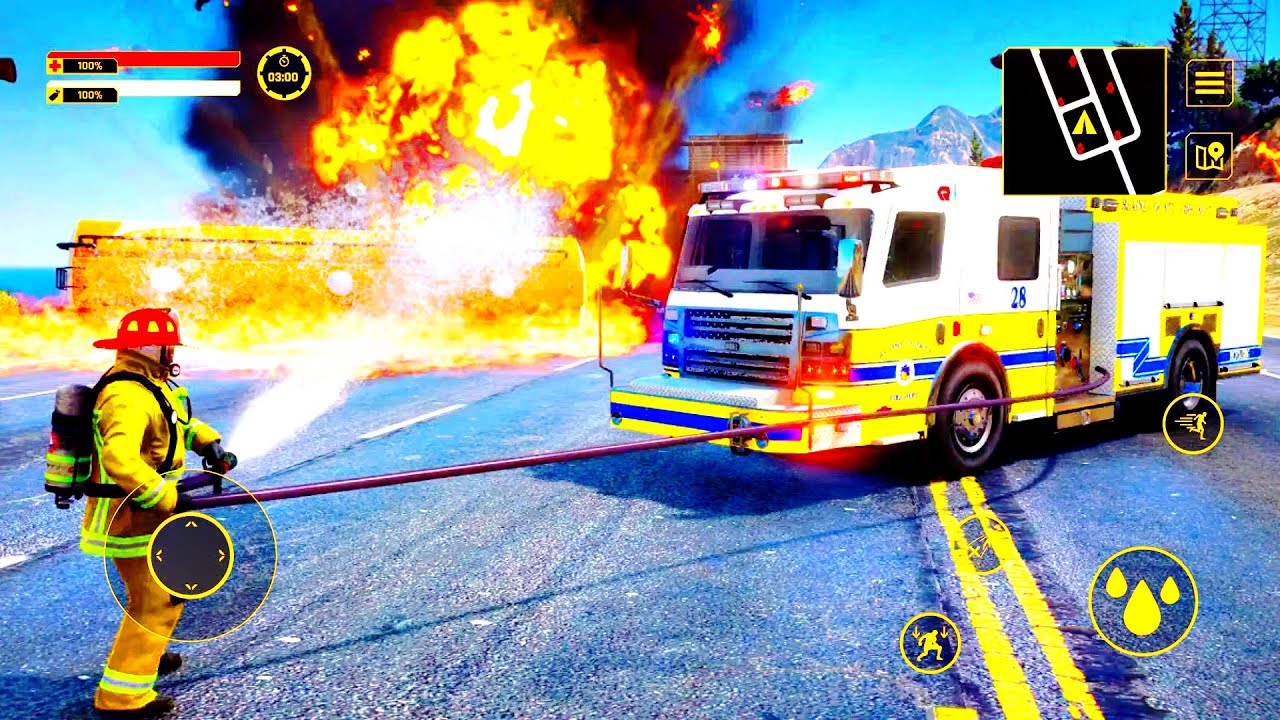Fire Truck Driving Games 2022 - Real Fire Truck Driving Simulator | Simulator Car Games