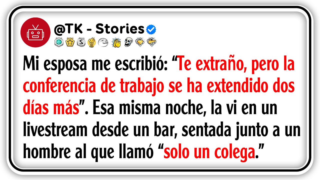 Mi esposa me escribió: “Te extraño, pero la conferencia de trabajo se ha extendido dos días más”....