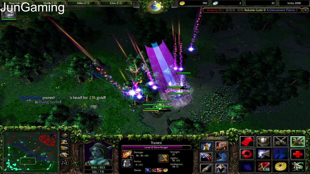 Warcraft III : Dota imba legend 2018 Traxex tiền Gi&aacute;p Tide Spec