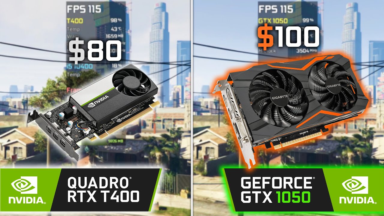 NVIDIA T400 vs GTX 1050 - Test in 6 Games