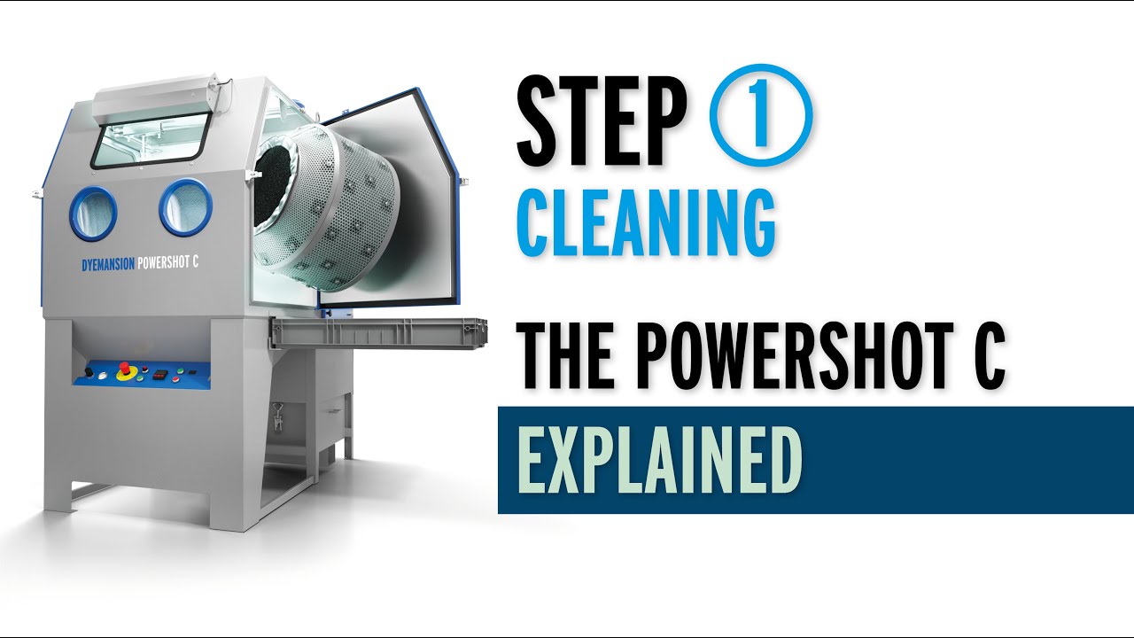 DyeMansion Powershot C - Automatisches Endpulvern von gedruckten pulverbasierten Bauteilen