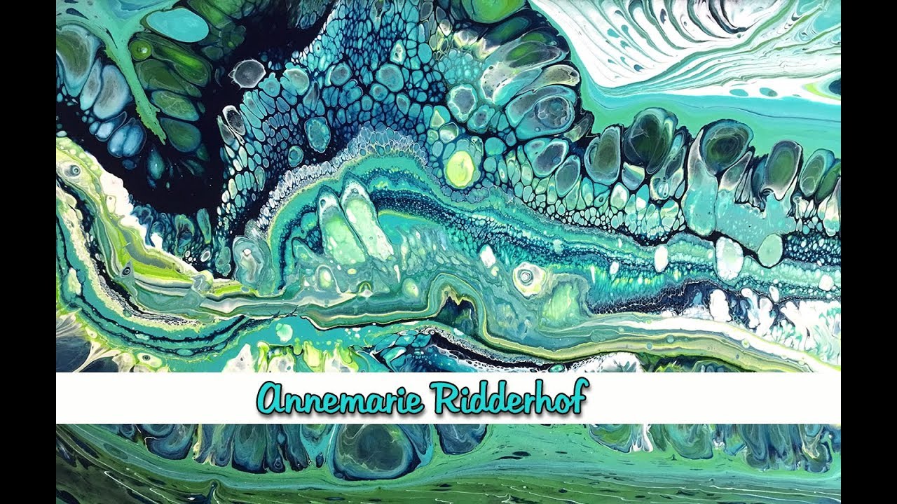 ( 542 ) 50cm x 20 cm Acrylic pour with cells