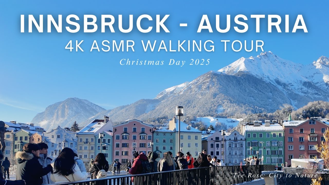 Video Walking Tour of Innsbruck - Austria | Christmas Day | 4K ASMR