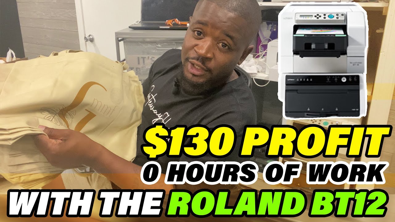 $130 Profit For 0 min Of Work Using My Craft DTG Machine (How To Scale With The Roland BT-12)