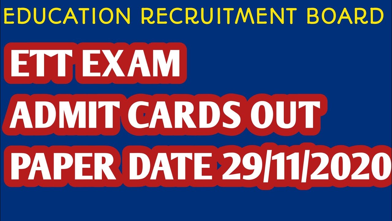ETT Admit Card Exam Roll Number Punjab ETT Test 29-11-2020 Paper2ett
