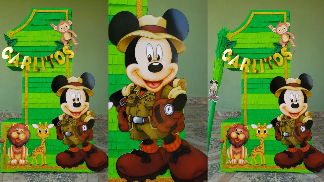 Piñata Mickey Safari número1 | Armado y decorado