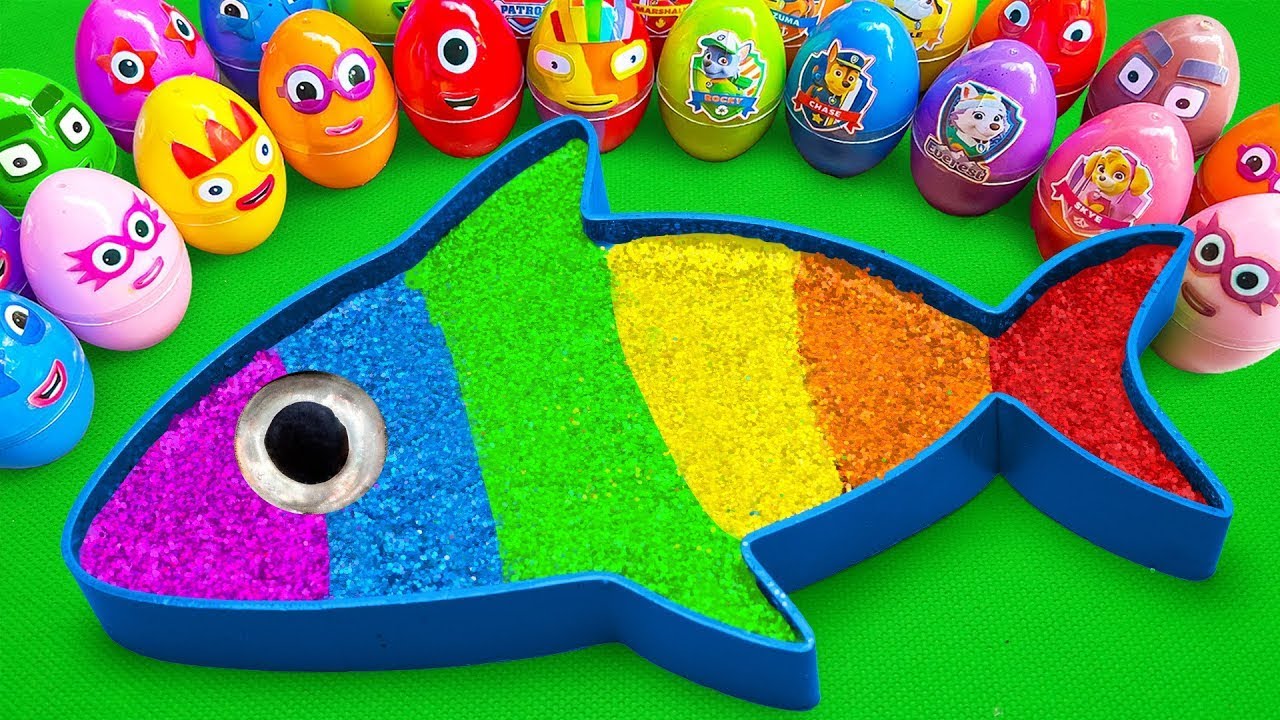 Satisfying ASMR | Making Rainbow Fish Bathtub by Mixing SLIME in Rainbow Eggs CLAY Coloring