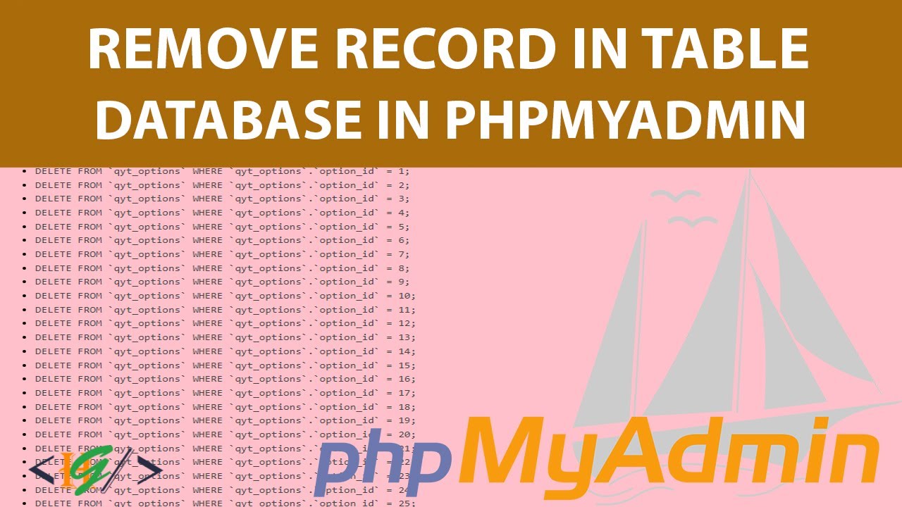 How to Delete Data or Record in MySQL Database using PHPMyAdmin