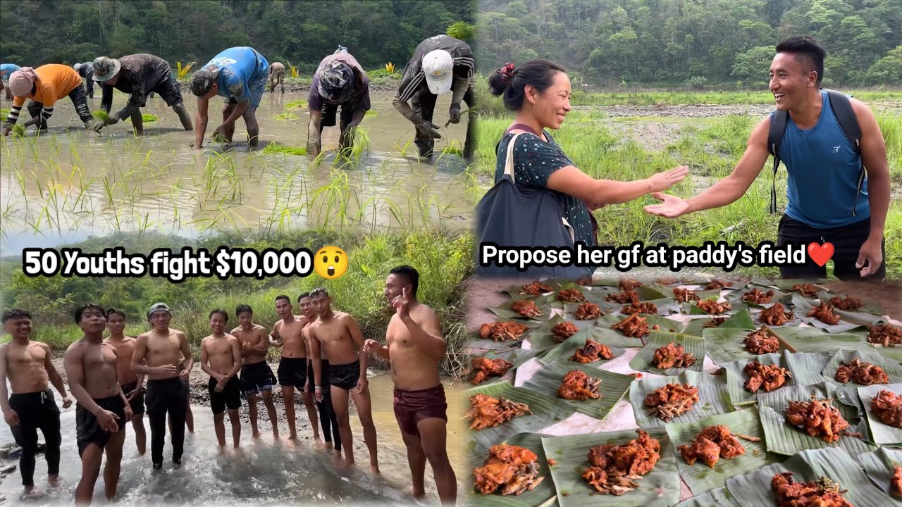 Villagers celebrating paddy plantation season, Chakhesang Naga