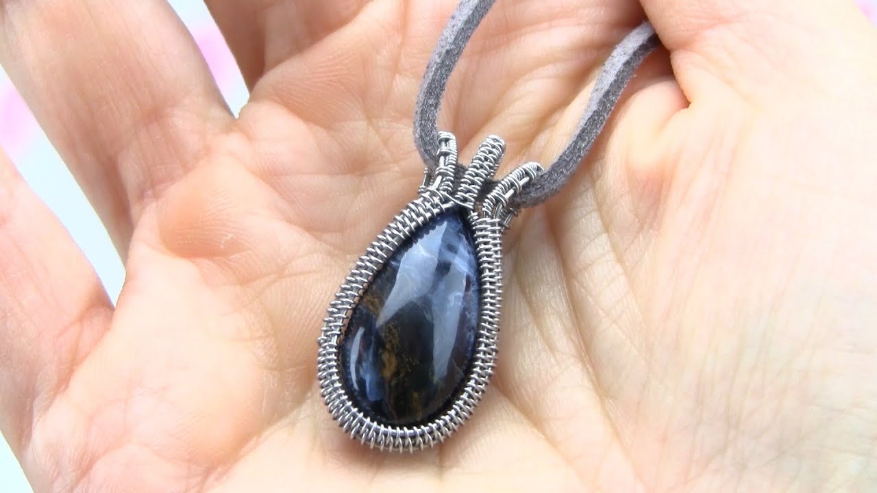 Stainless Steel Wire Wrapped Cabochon 3 Bail Pendant Tutorial
