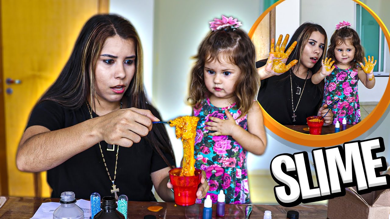 EU E MINHA IRMÃZINHA FIZEMOS SLIME PELA PRIMEIRA VEZ! (deu ruim)