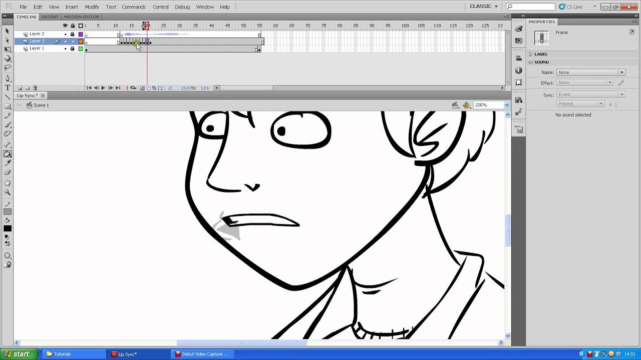 Flash Tutorials - Basic Lip Syncing. Emphasis on the 'Basic'.