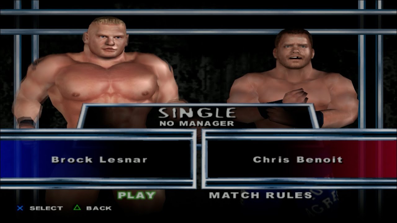 WWE SmackDown! Here Comes the Pain - Brock Lesnar VS Chris Benoit (Gameplay PS2)