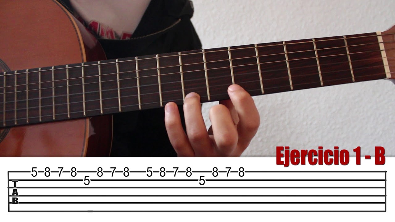 Ejercicios para agilizar los dedos anular y meñique de la mano izquerda en guitarra. Curso Punteo 19