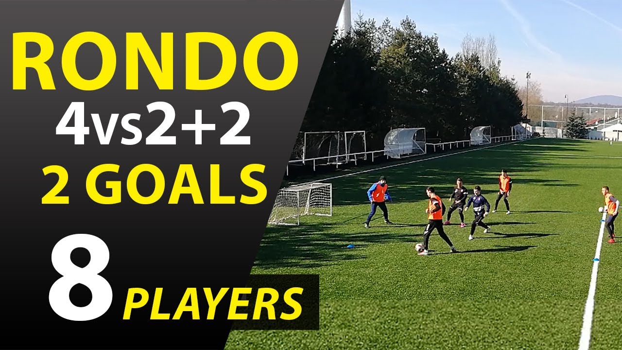RONDO 4VS2+2 WITH 2 GOALS | SOCCER RONDO FOR 8 PLAYERS #4