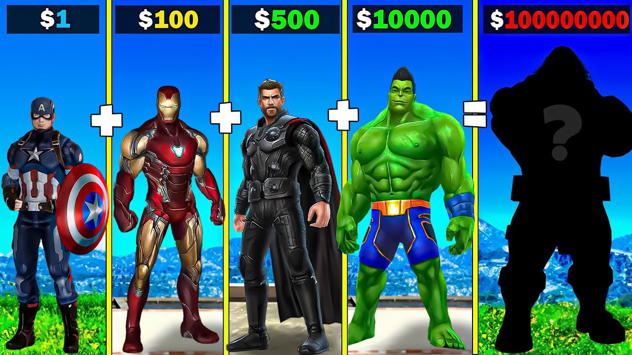 Fusing THOR IRONMAN CAPTAIN AMERICA and HULK into GOD SUPERHERO in GTA 5!