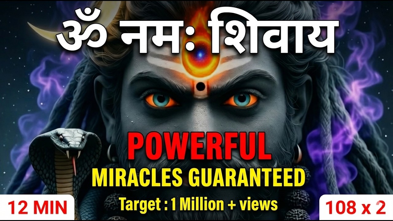 🕉️ OM NAMAH SHIVAYA 108 Times x 2 (216 Chants) | 12 Min Powerful Mahadev Mantra Miracles #mahadev