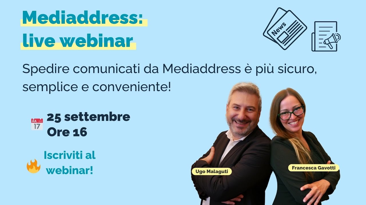 Spedire comunicati da @MediaddressIt  è più sicuro, semplice e conveniente!