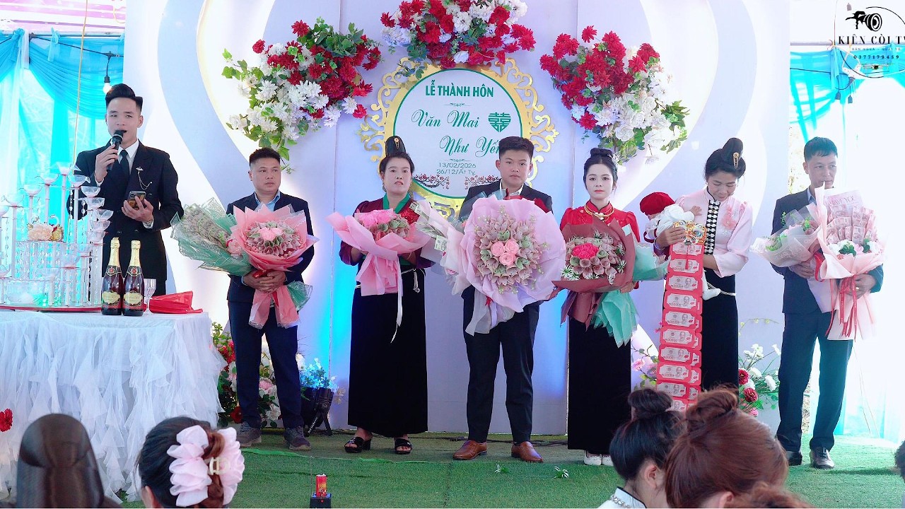 TOÀN CẢNH TIÊC CƯỚI  NGƯỜI THÁI CHÚ RỂ  VĂN MAI  & CÔ DÂU NHƯ YẾN TẠI BẢN  NOONG LUÔNG PÚ NHUNG -