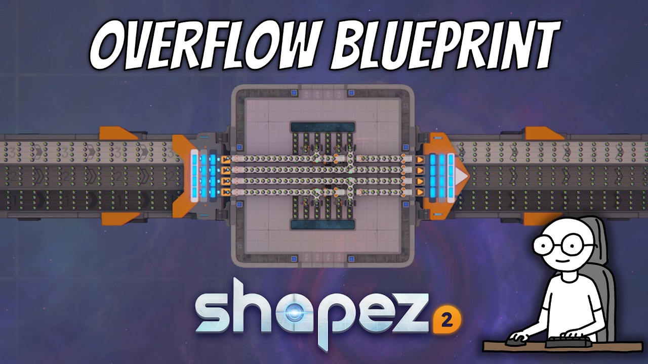 Overflow Splitter | Shapez 2 Blueprint Design