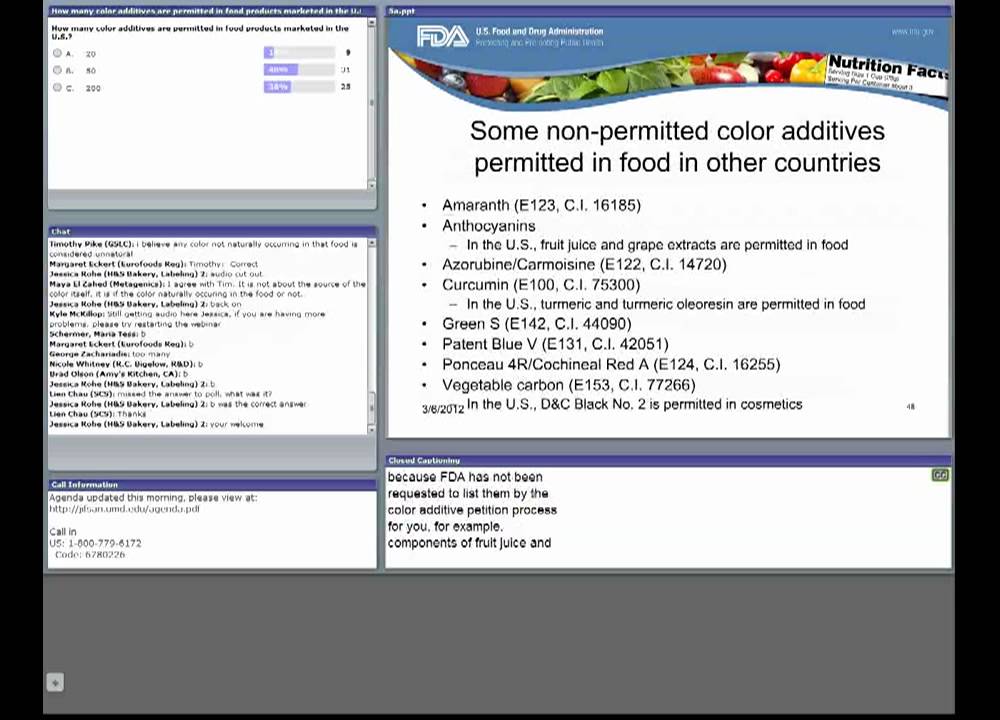 CFSAN/JIFSAN Food and Nutrition Webinar - Color Additives in Food