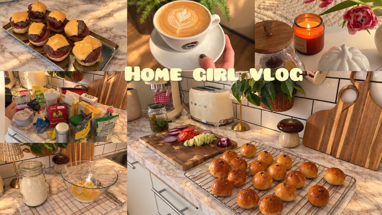 A rainy autumn day at home/ Organizing my kitchen & making homemade burgers/ Silent vlog 🍂