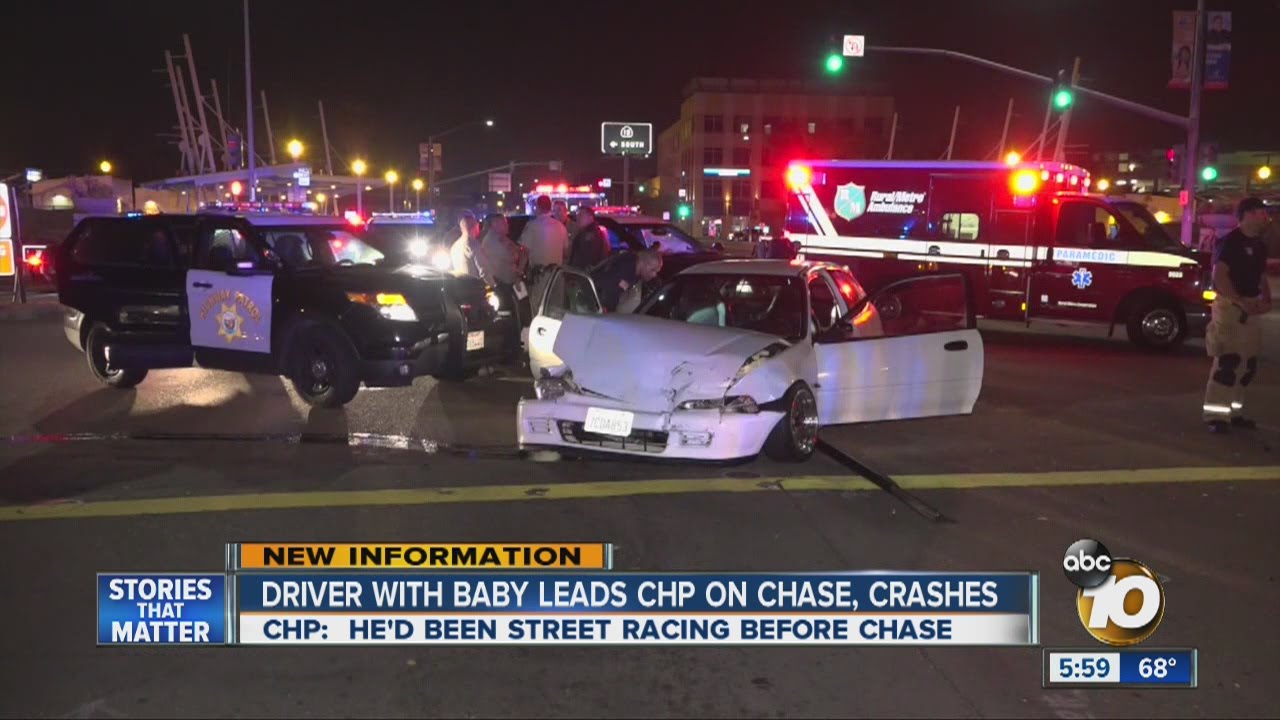 CHP says driver who crashed was street racing before chase