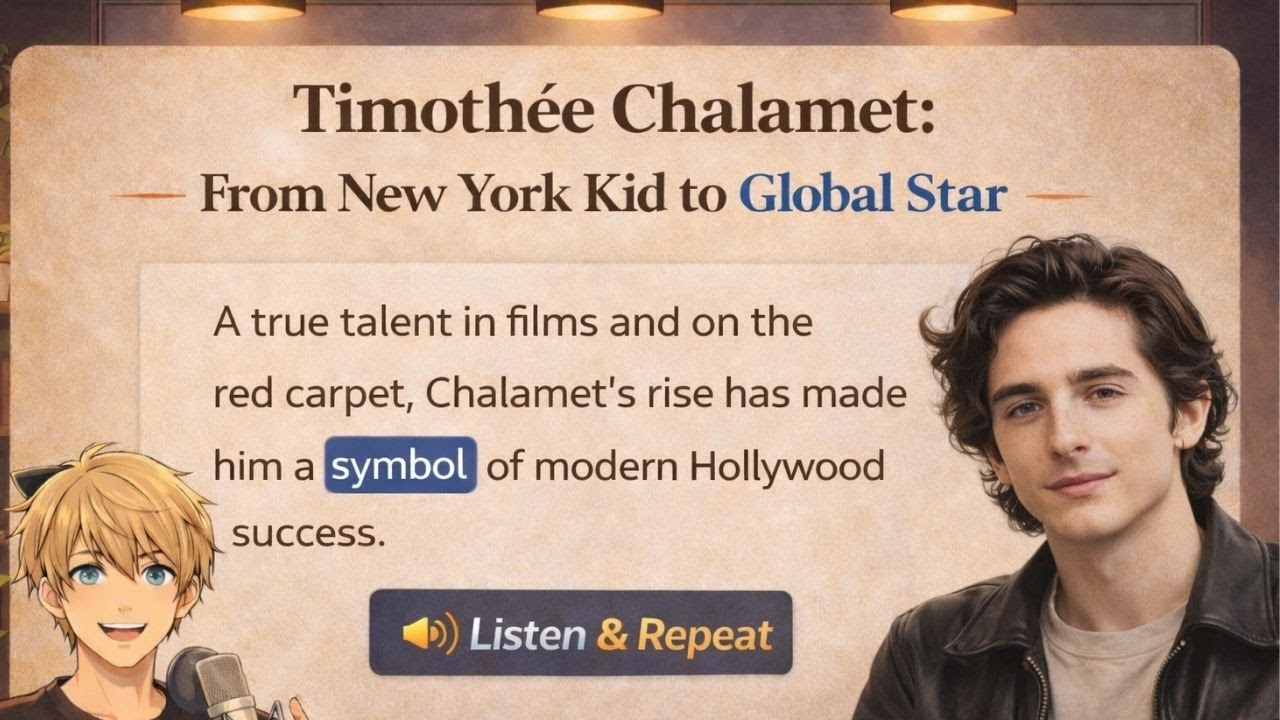 Timothée Chalamet’s Journey || Slow English Shadowing Story for Confident Speaking