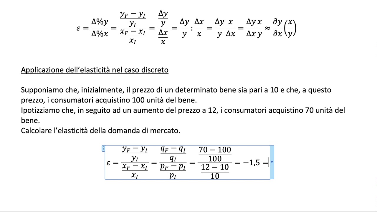 Economia Politica - Elasticit&agrave;