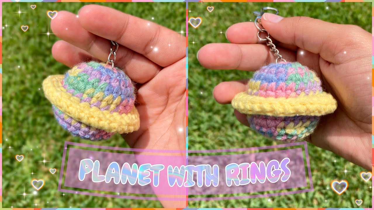 Free Crochet Amigurumi Pattern Planet With Rings Keychain Tutorial