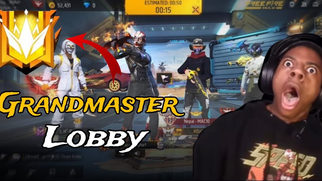 Free fire grandmaster lobby rank push with grandmaster friend 😱☠️