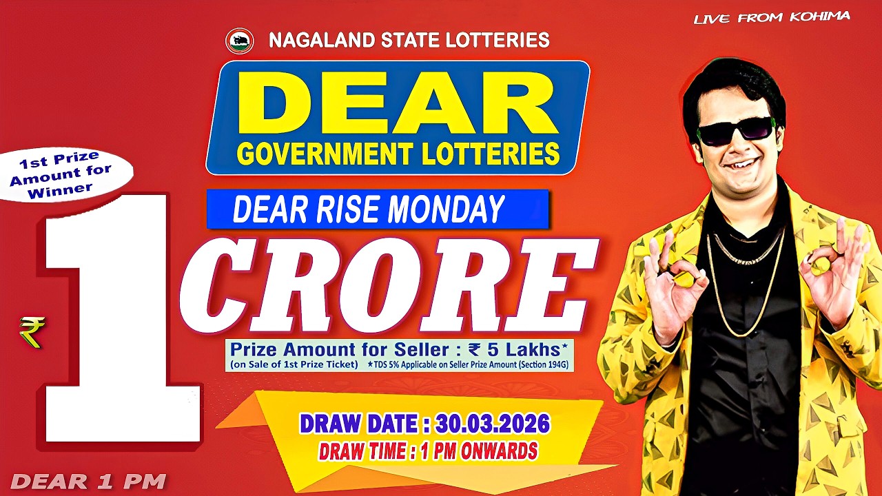 DEAR LOTTERY LIVE: 1PM 30.03.2026 NAGALAND STATE LOTTERY LIVE DRAW