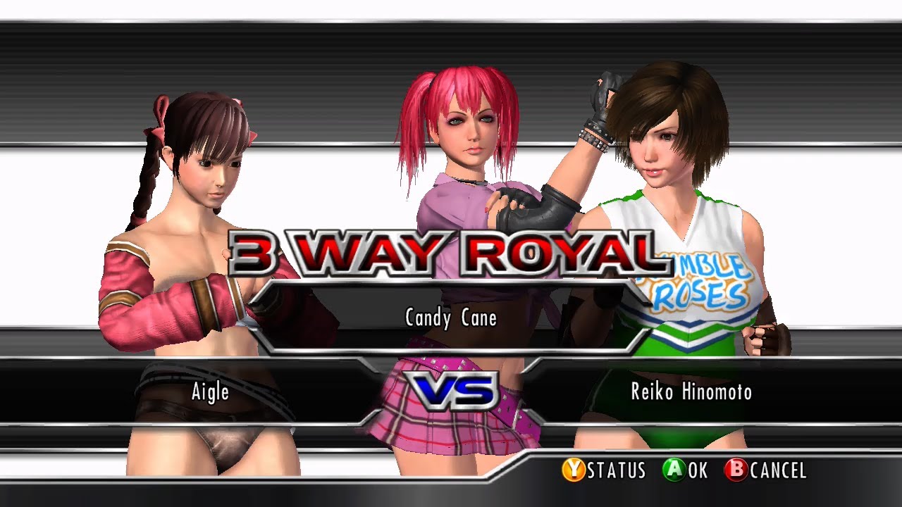 RUMBLE ROSES XX [XBOX 360/XBOX One] RUMBLE PRINCESSES! 3-WAY Match: Candy Cane(C) vs Reiko vs Aigle!
