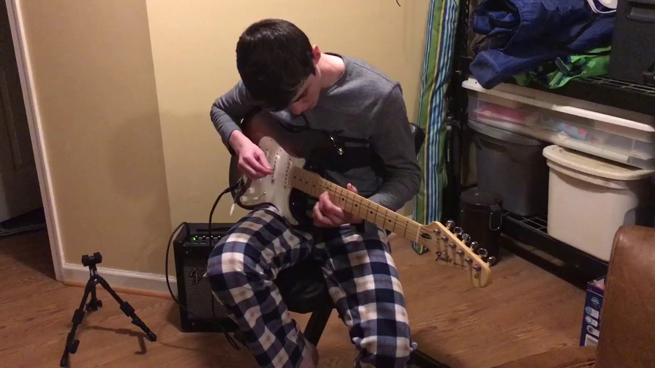 Ethan on a Fender Stratocaster