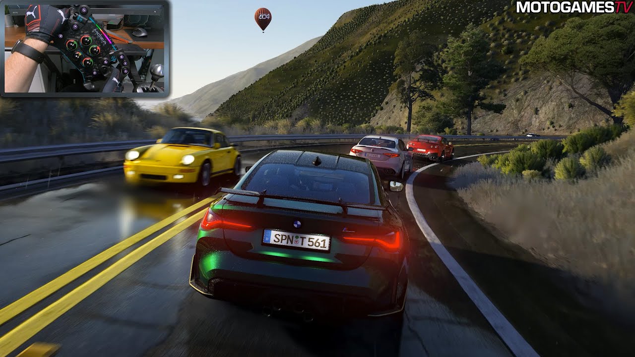 Assetto Corsa - BMW M4 Competition at Rainy Pacific Coast | Moza DD R9 Gameplay